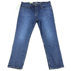 Goodfellow Mens 42x32 Blue Cotton Blend Slim Straight Total Flex Stretch Jeans